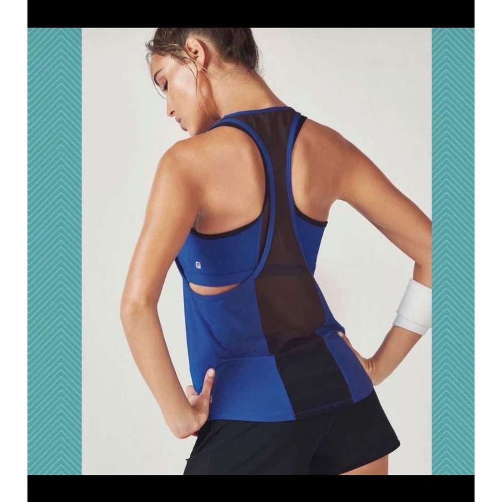 Fabletics Womens Royal Blue Mesh Racerback Activewear Tank Top‎ TK1721013 Size S